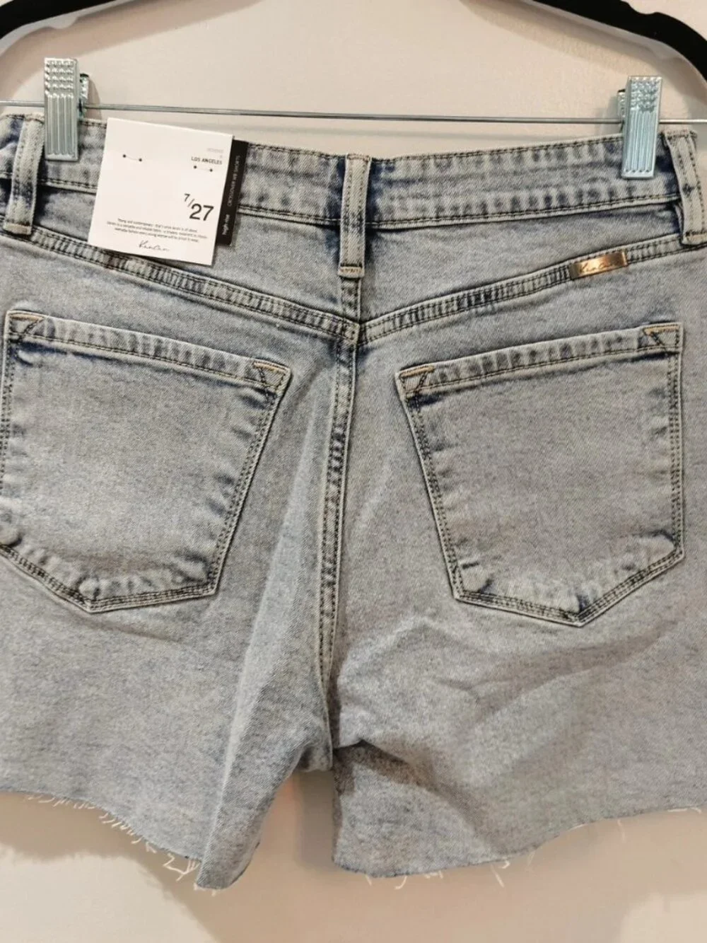 KanCan NWT High Rise Crossover Waist Denim Shorts Size 7/27